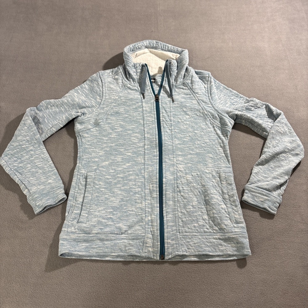 REI Women's M Sweatshirt Full‎ Zip Lightweight Blue Outdoor Athletic Wear